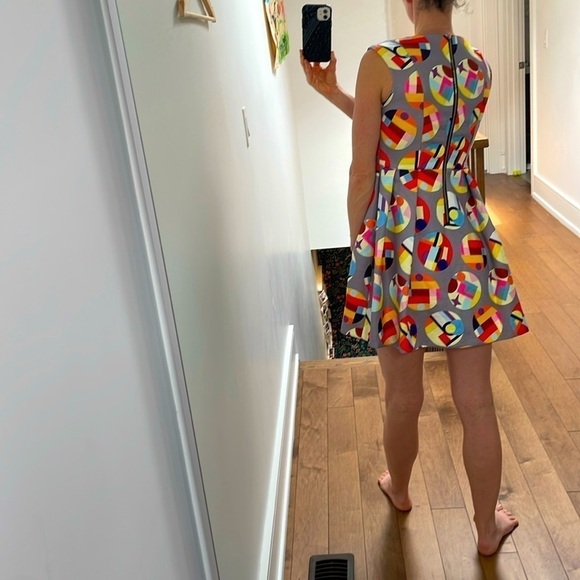 Connie & Na Multicolour Mini Dress Dot Shortsleeve Skater Pleated Small Medium - Picture 11 of 12